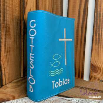 Preview: Gotteslobhülle Kreuz Fische und Welle