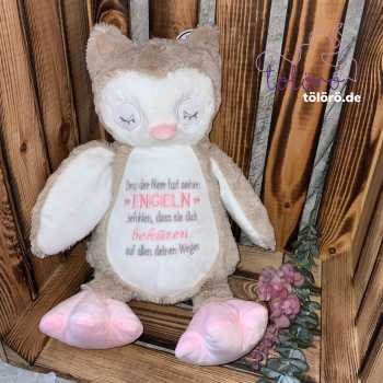 Preview: Plüschtier Eule mit Geburtsdaten