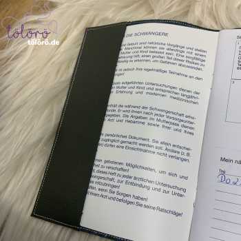 Preview: Mutterpasshülle mit Herz schwarz