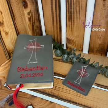 Preview: Gotteslobhülle Kreuz mit dezentem Kreis