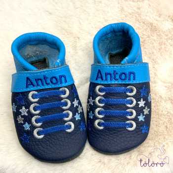 Schnürsenkel mit Sternen und Name