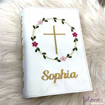 Gotteslobhülle Blätterkreis mit Blüten