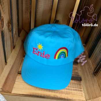 Preview: Cap mit Name, Sonne und Regenbogen