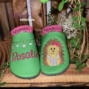 Name mit Wäscheleine und Igel