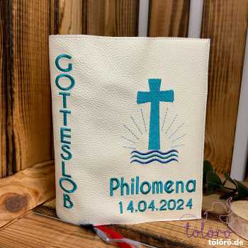 Preview: Gotteslobhülle gefülltes Kreuz mit Wellen