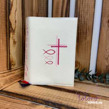 Preview: Gotteslobhülle Kreuz mit Fischen