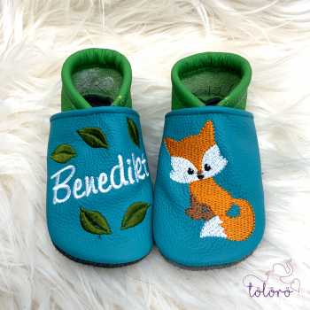 Name mit Blätter und Fuchs