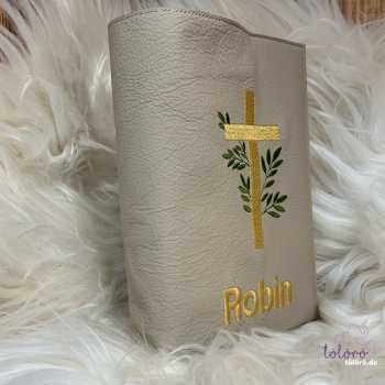 Preview: Gotteslobhülle Kreuz auf Blätter