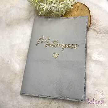 Preview: Mutterpasshülle mit Herz beige