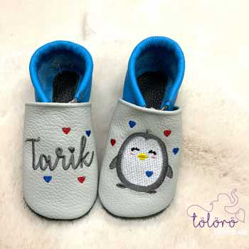 Preview: Name mit Herzen und Pinguin