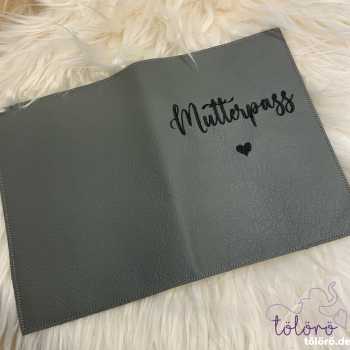 Preview: Mutterpasshülle mit Herz schwarz