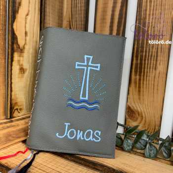 Preview: Gotteslobhülle Kreuz mit Wellen