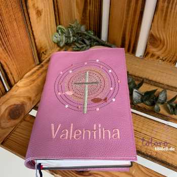 Gotteslobhülle Kreuz mit großem Lichtkreis und Fische