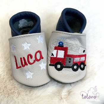 Preview: Name mit Sternen und Feuerwehrauto