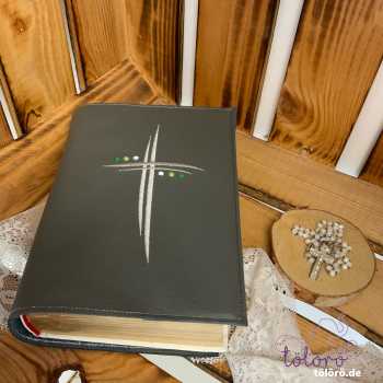 Preview: Gotteslobhülle Doppelkreuz mit drei Punkten