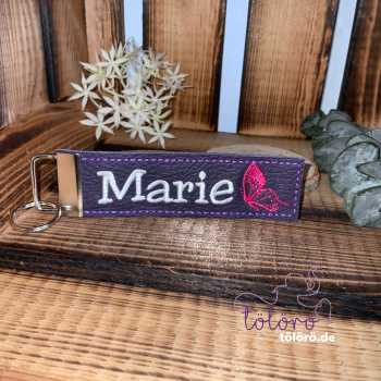 Preview: Schlüsselband mit Namen und Minimotiv