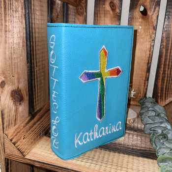 Preview: Gotteslobhülle Regenbogenkreuz