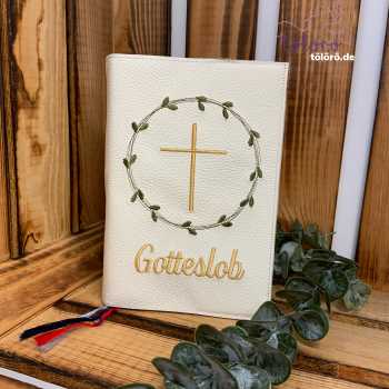Gotteslobhülle Blätterkreis mit Kreuz