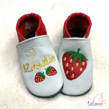 Name mit Erdbeeren und große Erdbeere