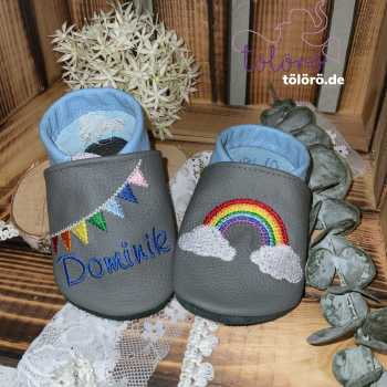 Preview: Name mit Wimpelkette und Regenbogen