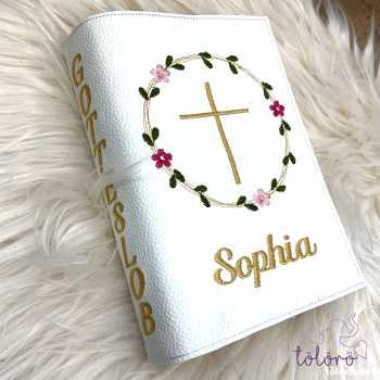 Preview: Gotteslobhülle Blätterkreis mit Blüten „Sophia“