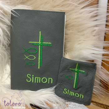 Preview: Gotteslobhülle Kreuz mit Fischen „Oskar“