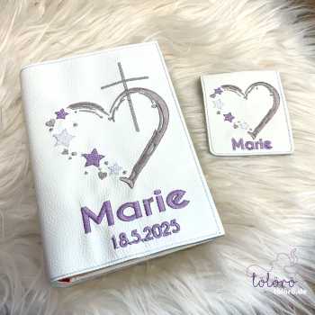 Preview: Gotteslobhülle  Kreuz mit Herz und Sterne