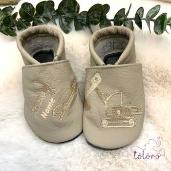 Name mit Werkzeug und Bagger einfarbig