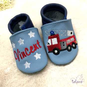 Preview: Name mit Sternen und Feuerwehrauto