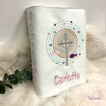 Gotteslobhülle Kreuz mit großem Lichtkreis und Fische „Carlotta“