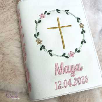 Preview: Gotteslobhülle Blätterkreis mit Blüten „Maya“