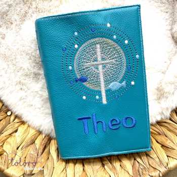 Gotteslobhülle  Kreuz mit großem Lichtkreis und Fische „Theo“