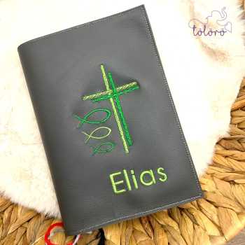 Preview: Gotteslobhülle Kreuz mit Fischen „Oskar“