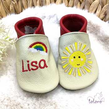 Preview: Name mit Mini Regenbogen und große Sonne