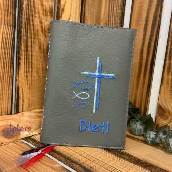 Preview: Gotteslobhülle Kreuz mit Fischen „Oskar“