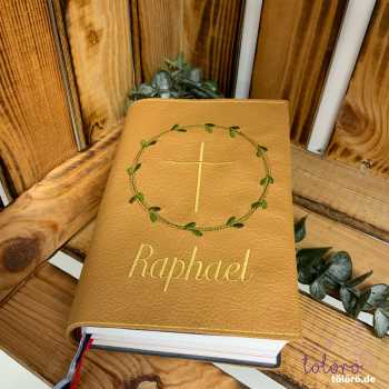 Preview: Gotteslobhülle Blätterkreis mit Kreuz