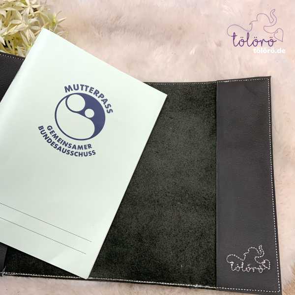 Mutterpasshülle mit Herz schwarz