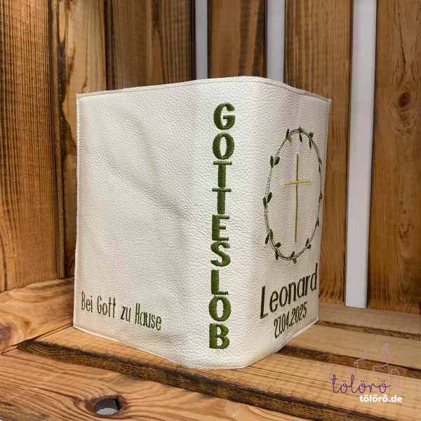 Gotteslobhülle Blätterkreis mit Kreuz