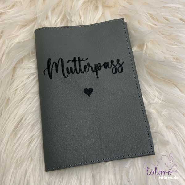 Mutterpasshülle mit Herz schwarz
