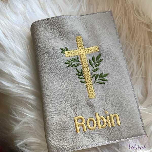 Gotteslobhülle Kreuz auf Blätter