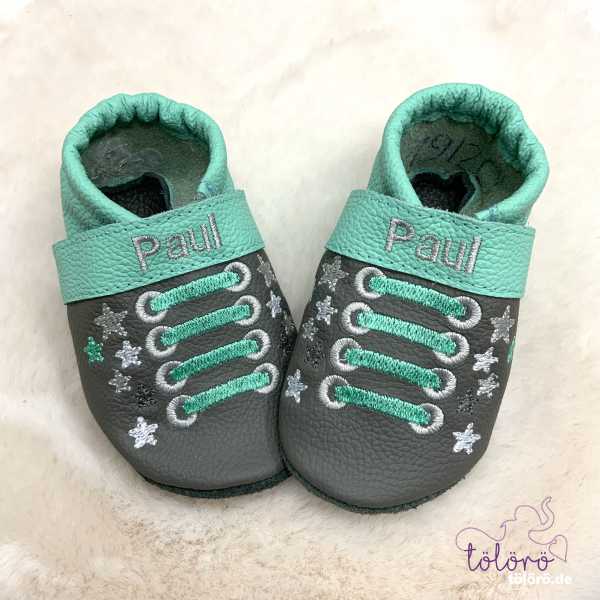 Schnürsenkel mit Sternen und Name