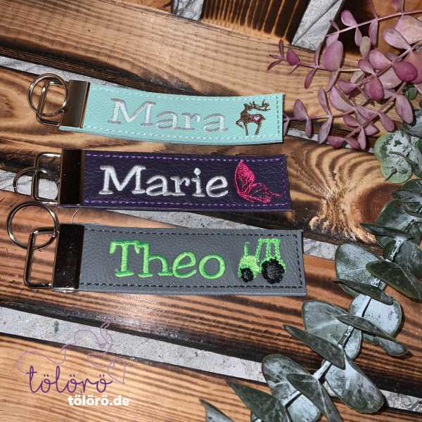 Schlüsselband mit Namen und Minimotiv