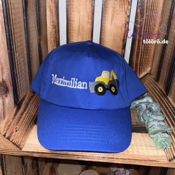 Cap mit Name und Baufahrzeug
