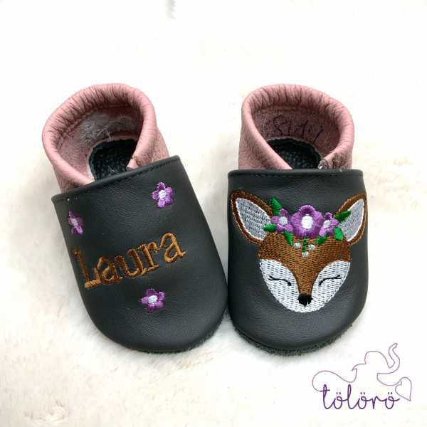 Name mit Blümchen und Blumenreh