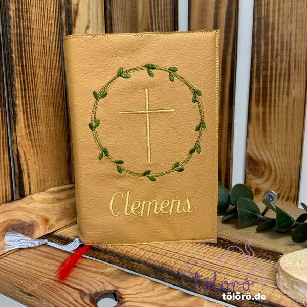 Gotteslobhülle Blätterkreis mit Kreuz