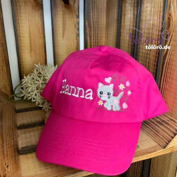 Cap mit Name und Katze