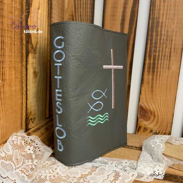 Gotteslobhülle Kreuz Fische und Welle