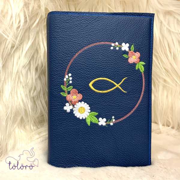 Gotteslobhülle Blumenkreis mit Fisch