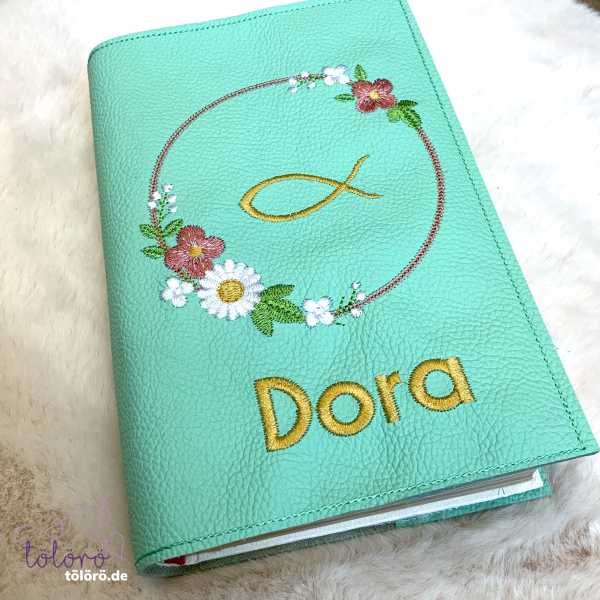 Gotteslobhülle Blumenkreis mit Fisch