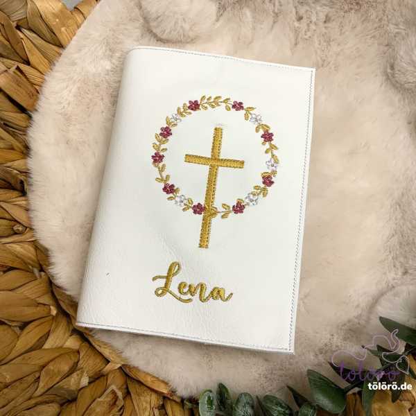 Gotteslobhülle kleiner Blätterkreis mit Kreuz